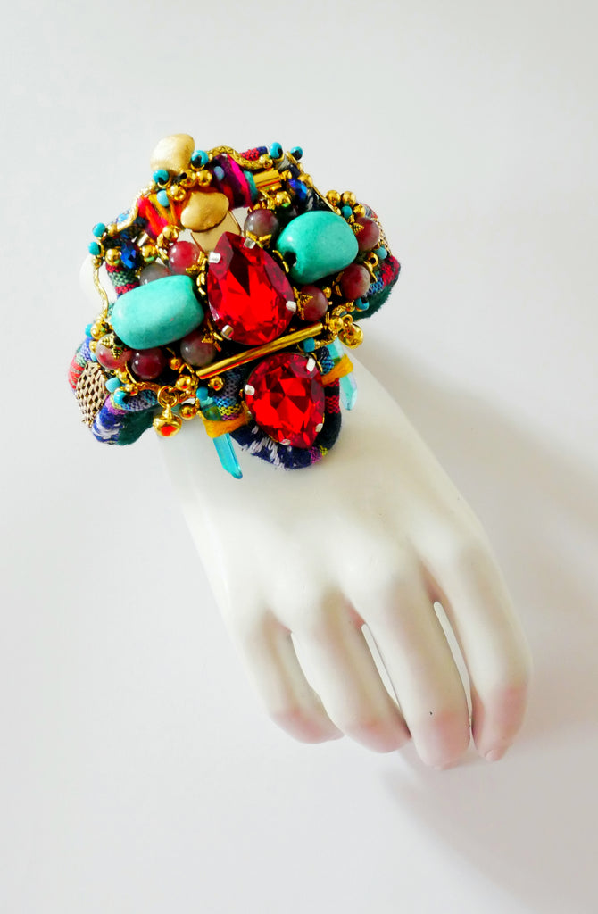 Nandita Swarovski Crystal and Gemstone Embellished Bracelet