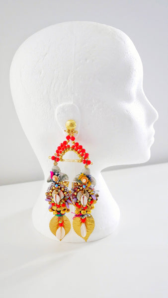 Vita Beaded-Embellished Drop Earrings By Anita Quansah London